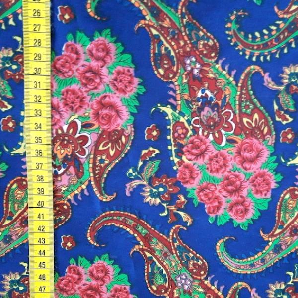 BLUE ROSE PAISLEY Postsowjetischer Stoff aus Zentralasien